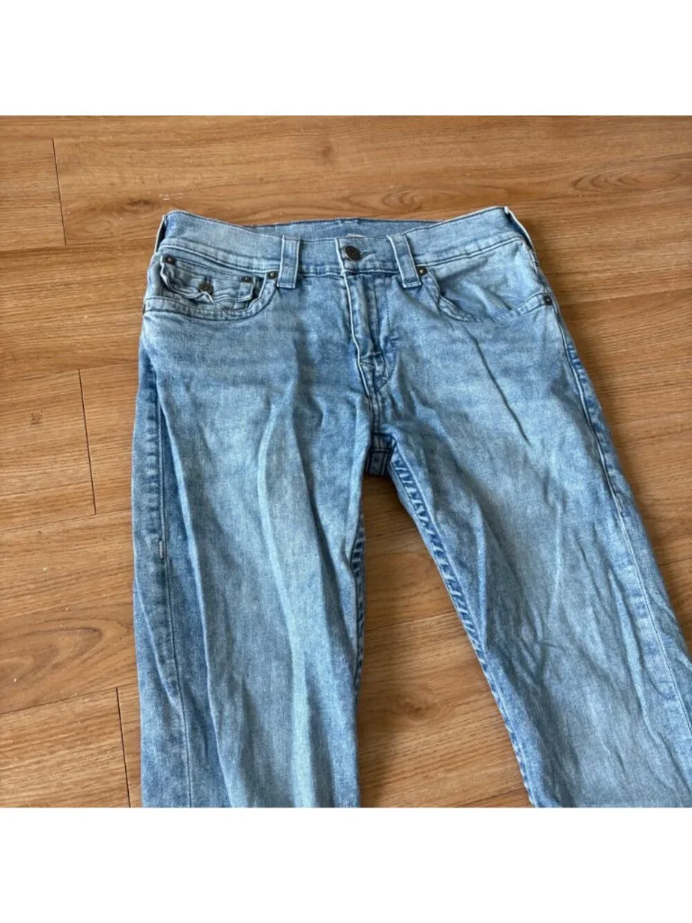 True Religion Rocco Relaxed Skinny Denim Jeans Light Blue Men’s Size 31